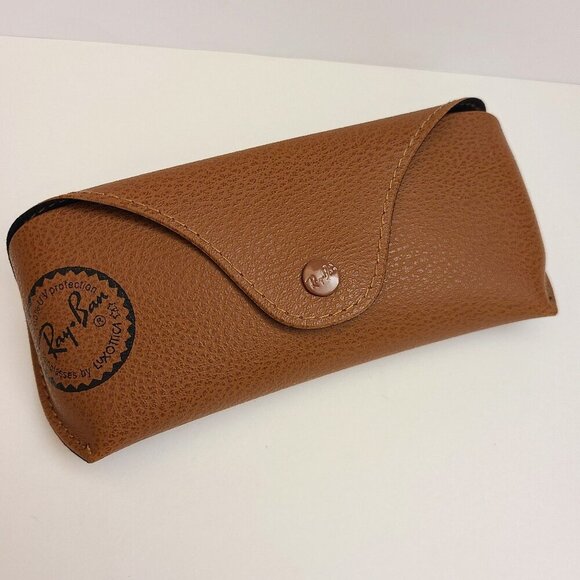 Ray Ban Brown Sunglass Glasses Case with new Cleaning Cloth - Picture 2 of 10